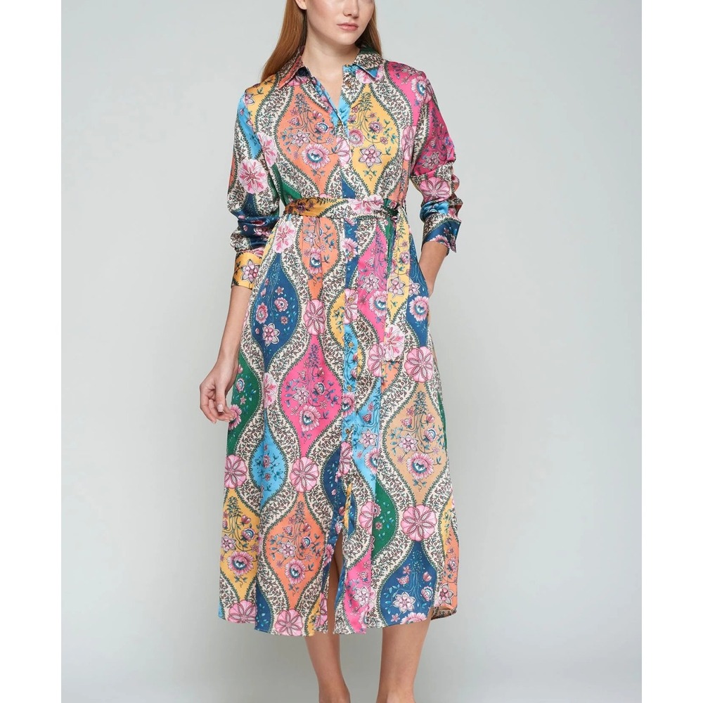 Vilagallo Amira Floral Printed‎ Dress in Multicolor floral sz EU 44